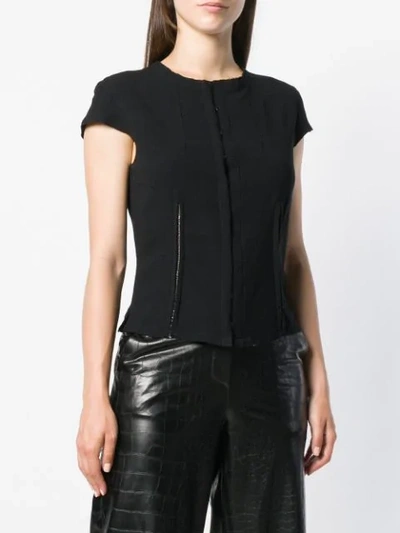 Shop Ann Demeulemeester Structured Front Clasp Top In Black