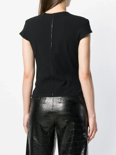Shop Ann Demeulemeester Structured Front Clasp Top In Black