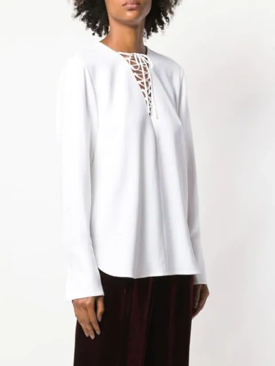 Shop Stella Mccartney Long Sleeved Blouse In White
