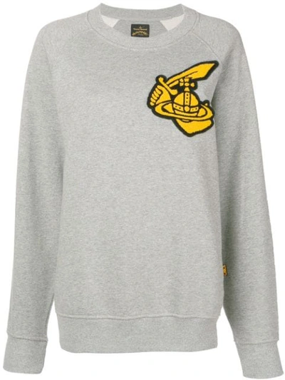 Shop Vivienne Westwood Anglomania Front Patch Sweater In Grey
