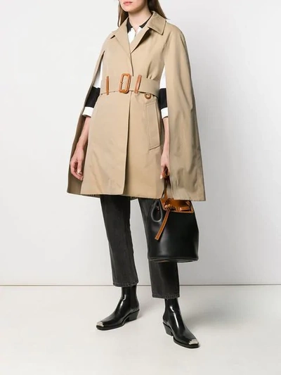 Shop Burberry Cape Trench Coat In A1366 Honey