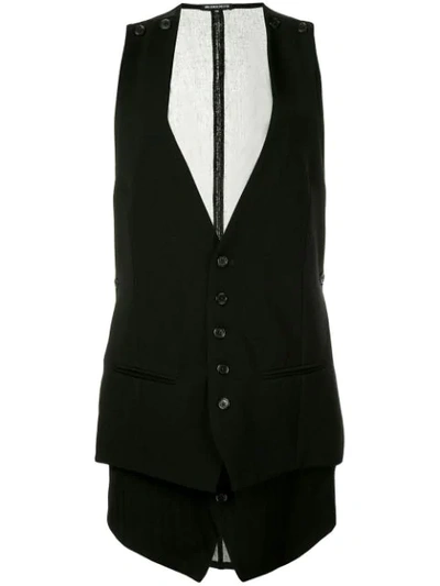 Shop Ann Demeulemeester Layered Waistcoat - Black