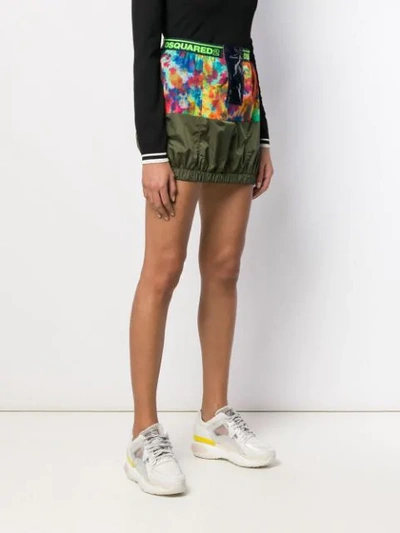 Shop Dsquared2 Contrast Mini Skirt In 001s Black Multi
