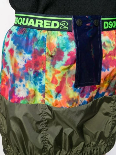 DSQUARED2 补丁设计迷你半身裙 - 蓝色