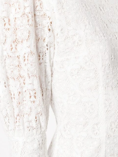 Shop De La Vali Fitted Lace Dress In White