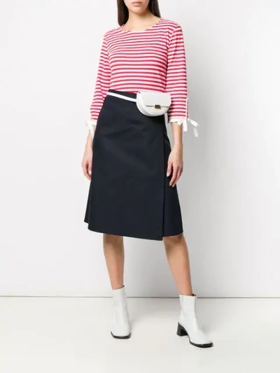 Fay Red And White Striped Blouse With Bow Details In Red