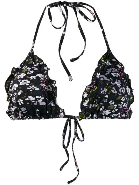 black frill bikini top