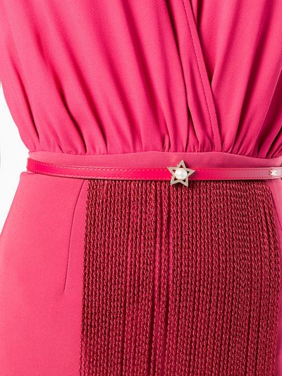 Shop Elisabetta Franchi Chain Fringe Mini Dress In Red