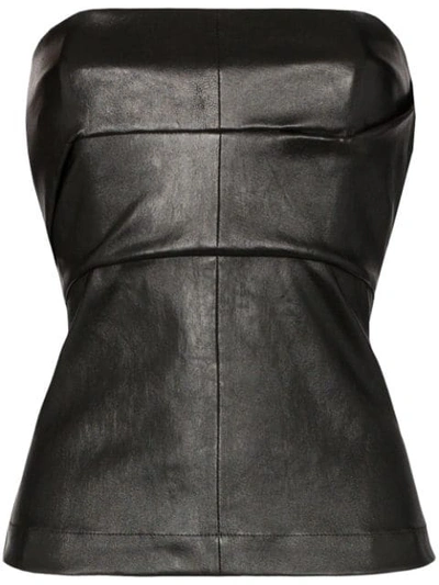 Shop Rick Owens Leather Corset Bustier In Black