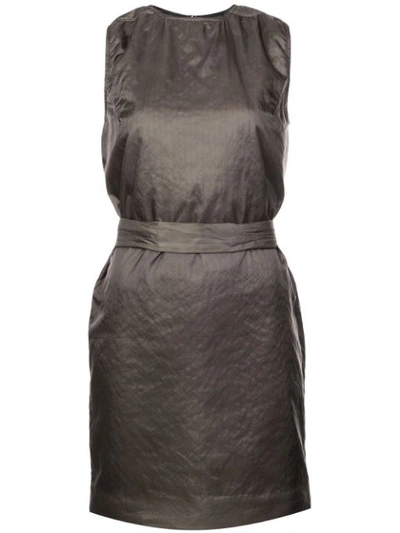 Shop Rick Owens Belted Mini Dress - Grey