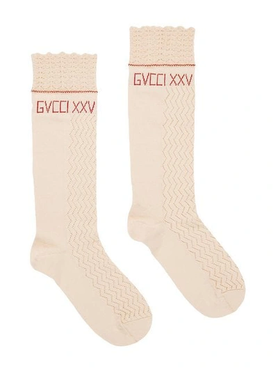 Shop Gucci Gvcci Xxv Socks In Neutrals