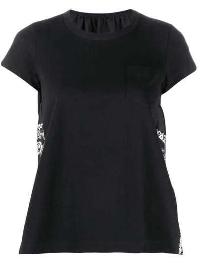 Shop Sacai Floral T-shirt - Black