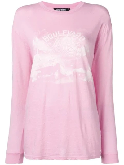 ADAPTATION 图案印花T恤 - 粉色
