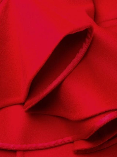 VALENTINO RUFFLE SLEEVE COAT - 红色