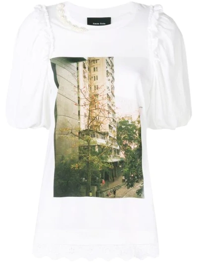 Shop Simone Rocha Hong Kong Print T-shirt - White