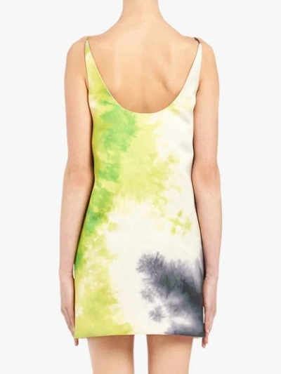 Shop Prada Duchesse Dress With Tie-dye Print In White