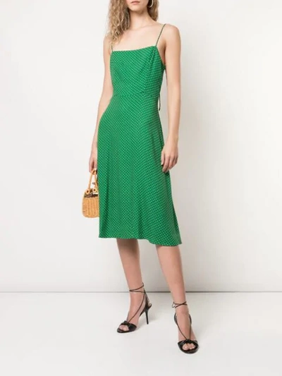 Shop Reformation Peach Slip Dress In Green