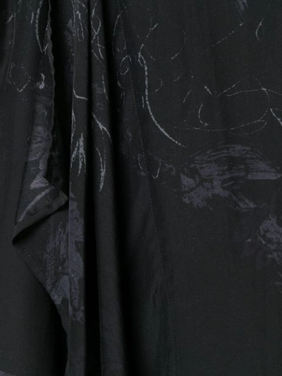 Shop Yohji Yamamoto Asymmetric Midi Skirt - Black