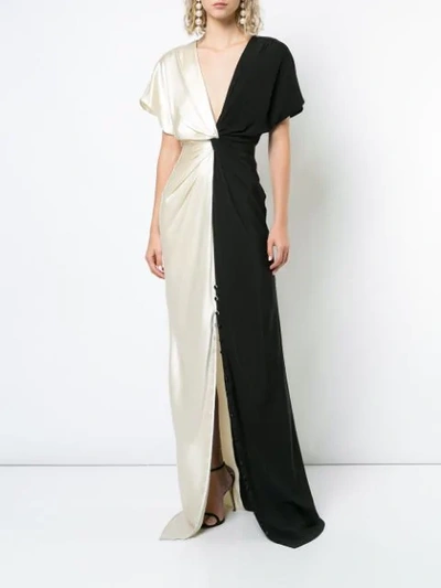 Shop Prabal Gurung Twist Front Gown In Black