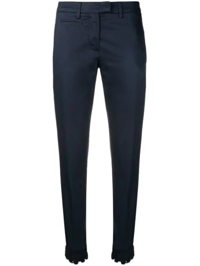 Shop Dondup Navy Skinny Trousers In Blue