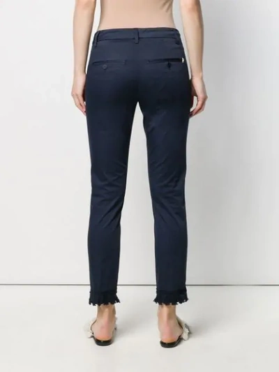 Shop Dondup Navy Skinny Trousers In Blue