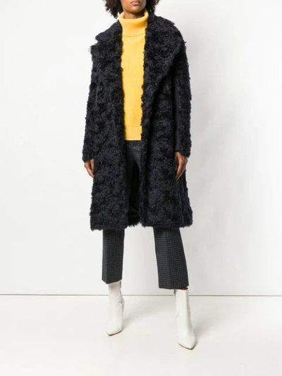 Shop Sportmax Furry Coat - Blue