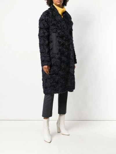 Shop Sportmax Furry Coat - Blue