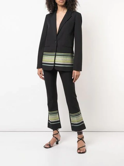 Shop Derek Lam 10 Crosby Single Button Blazer With Embroidery In Black