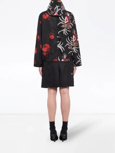 Shop Prada Printed Lightweight Jacket In F0927 Red+black