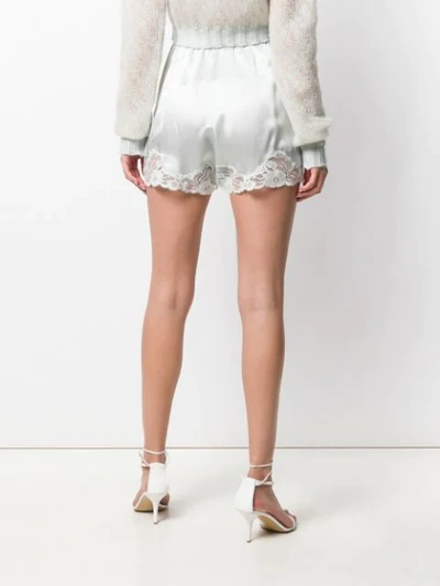 Shop Stella Mccartney Lace Trim Shorts In Blue