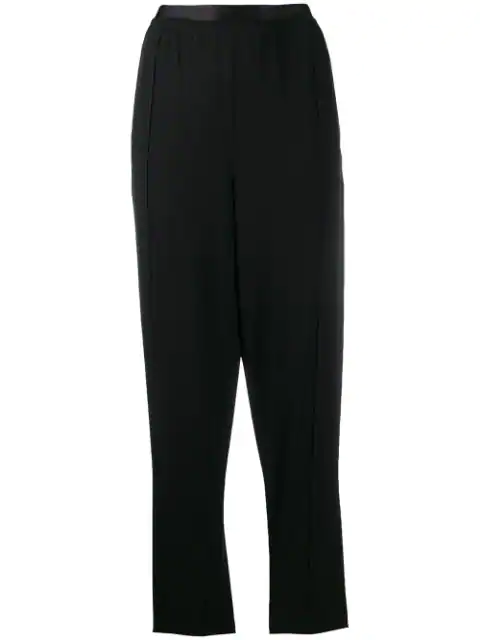 high waisted fitted black trousers