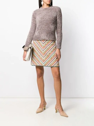 Shop Missoni Stripe A-line Skirt In Green