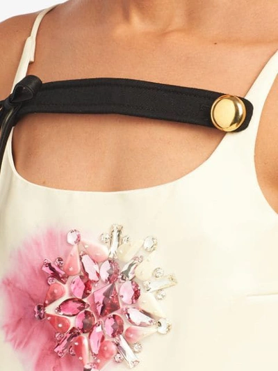 Shop Prada Duchesse Dress With Tie-dye Print In White ,pink