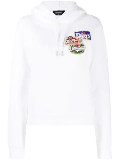Shop Dsquared2 Logo Patch Hoodie In White