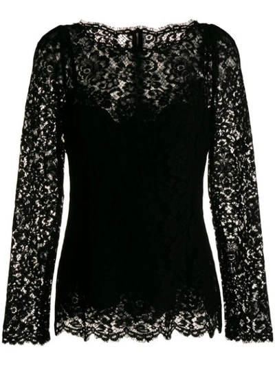 Shop Dolce & Gabbana Lace Top - Black