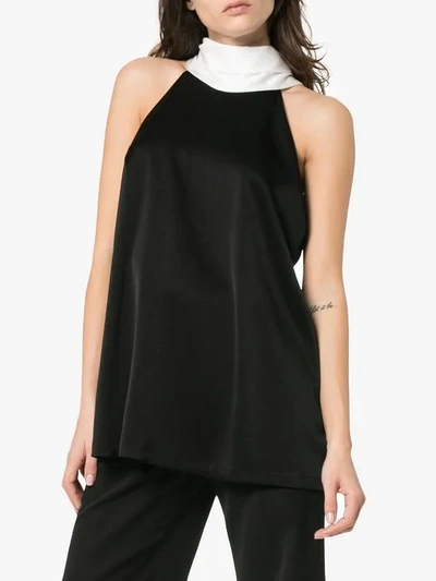 Shop Galvan Sash Neck Sleeveless Blouse In Black