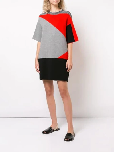 Shop Proenza Schouler Pswl Graphic Jacquard Knit Dress In Red