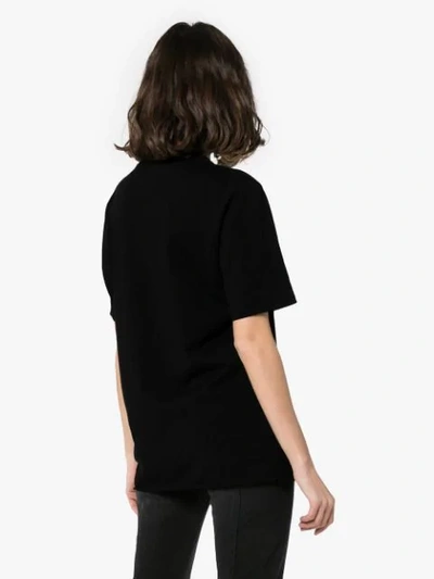 Shop Saint Laurent Crew Neck Signature T-shirt In Black