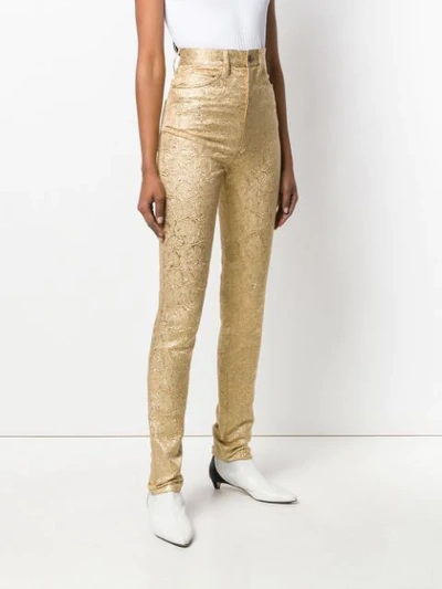 Shop Maison Margiela Baroque Skinny Trousers In Gold