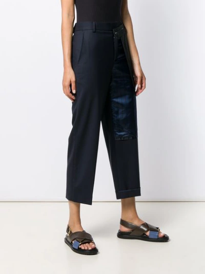 Shop Monse Inside Out Cropped Trousers - Blue