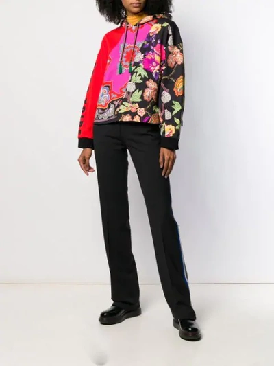 Shop Etro Patchwork Floral Hoodie In Red