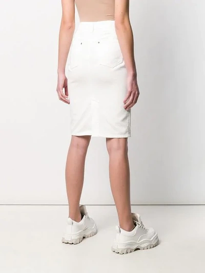 Shop Mm6 Maison Margiela Denim Pencil Skirt In White