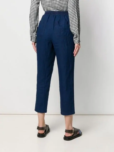 Shop Blue Blue Japan Cropped Straight-leg Trousers In Blue