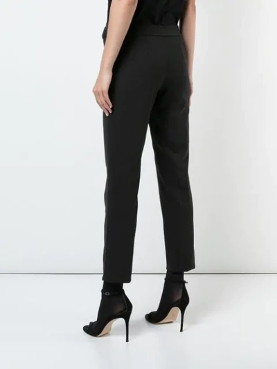 Shop Josie Natori Slim Cropped Trousers In Black