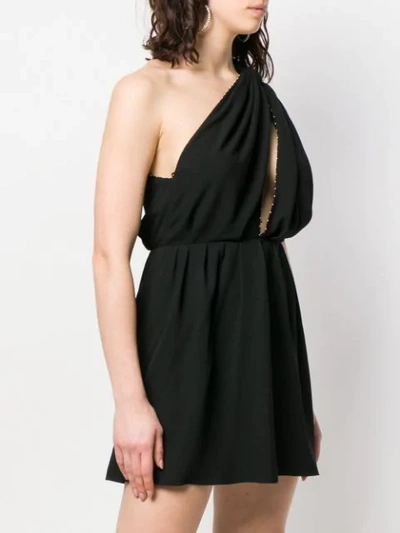 Shop Saint Laurent Bead Embellished Dress In Black