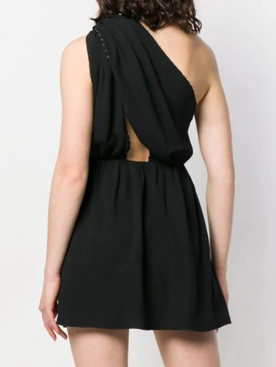 Shop Saint Laurent Bead Embellished Dress In Black