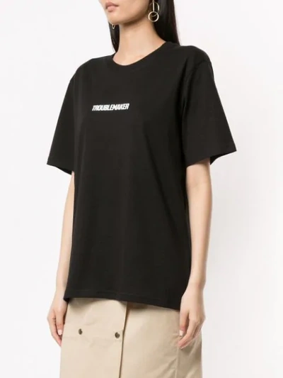 Shop Boyarovskaya Slogan Crew Neck T-shirt In Black