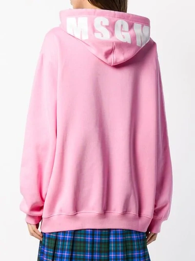 Shop Msgm Oversized Hoodie In Pink