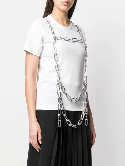 Shop Comme Des Garçons Chain Embellished T-shirt In White