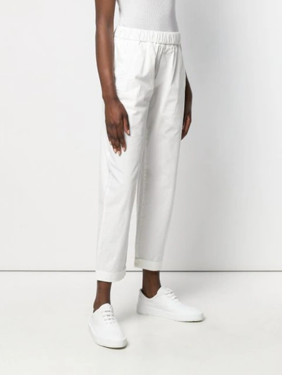 Shop Barena Venezia Tapered Trousers In White